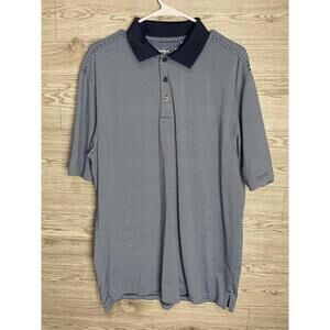 Walter Hagen Polo Shirt Men's Large Blue White Striped